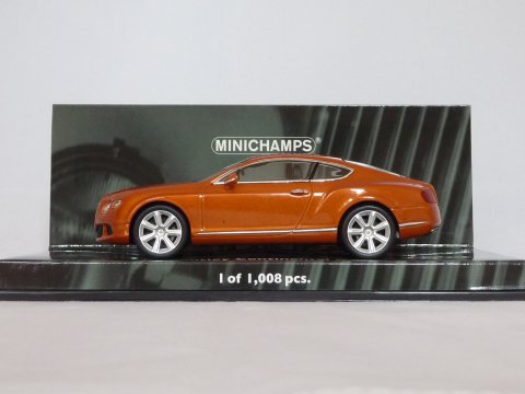 Bentley Continental GT, 2011, oranje, Minichamps, 436 139981