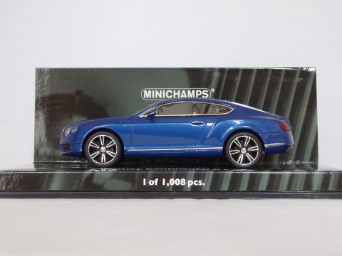 Bentley Continental GT V8, 2011, blauw, Minichamps, 436 139982