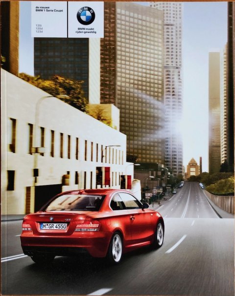 BMW 1-serie coupe nr. 711 001 449 65, 2007 (2:07) 23,0 x 29,0, 72, NL year 2007 folder brochure