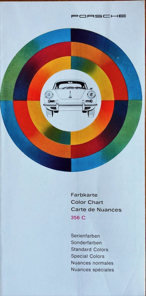 Porsche 356 C Farbkarte   Color chart nr. W 15, 1963 06 D:E:F 1963 folder brochure
