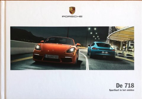 Porsche 718 Boxster en 718 Cayman nr. WSLN1801000191, 2017-03 NL 2017 folder brochure