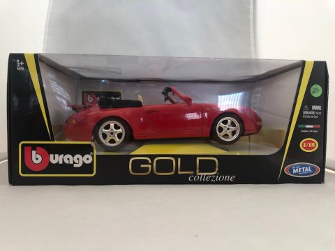 1op18 Porsche 993 cabriolet 1994 Burago Gold