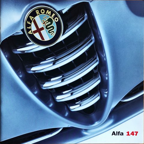 Alfa Romeo 147 nr. 02.9.4522.22, 2000-10 24,5 x 24,5, 30, NL year 2000 folder brochure
