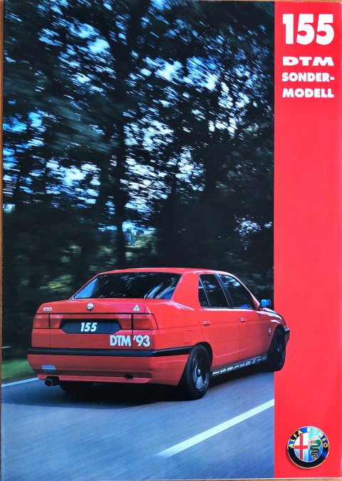 Alfa Romeo 155 DTM Sonder-modell nr. -, 1993-09 A4, 32, DU year 1993 folder brochure