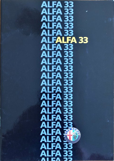 Alfa Romeo 33 nr. 857 329, 1985 A4, 26, NL year 1985 folder brochure