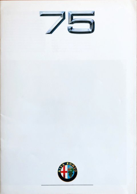 Alfa Romeo 75 nr. 906-707, 1990 A4, 24, NL year 1990 folder brochure