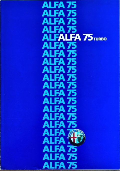 Alfa Romeo 75 Turbo nr. 865 062, 1986 A4, 8, NL year 1986 folder brochure