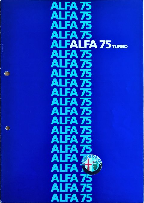 Alfa Romeo 75 Turbo nr. 867 062, 1986 A4, 8, NL year 1986 folder brochure
