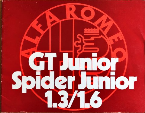 Alfa Romeo GT Junior, Spider Junior 1.3 : 1.6 nr. 731 A 130, 1973 22,0 x 28,0, 24, NL year 1973 folder brochure