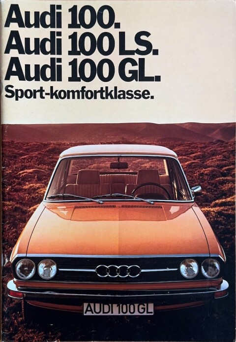 Audi 100 type C1 LS, GL nr. 0652 001 07 02 160, 1973 08 A4, 36, NL year 1973 folder brochure