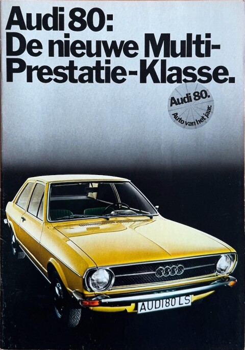 Audi 80 type B1 nr. 0652 001 10 00 160, 1973 02 A4, 32, NL year 1973 folder brochure
