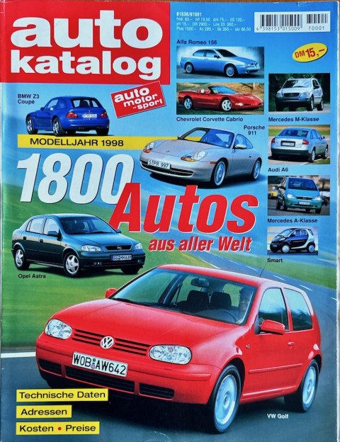 Auto Katalog modelljahr 1998 Auto Motor und Sport