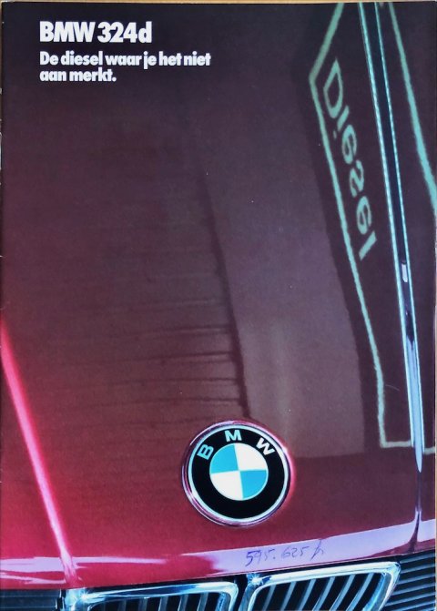 BMW 3-serie sedan E30 324d nr. 611 03 04 65, 1986 (1:86) A4, 28, NL year 1986 folder brochure