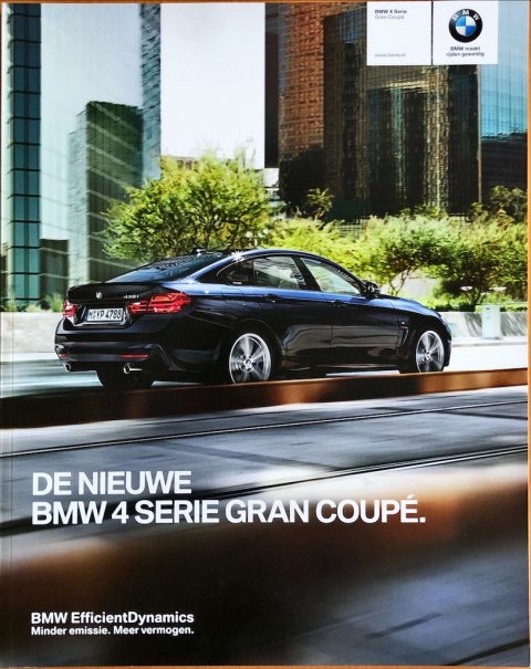 BMW 4-serie gran coupe nr. 411 004 026 65, 2014 (1:14) 23,0 x 29,0, 52, NL year 2014 folder brochure