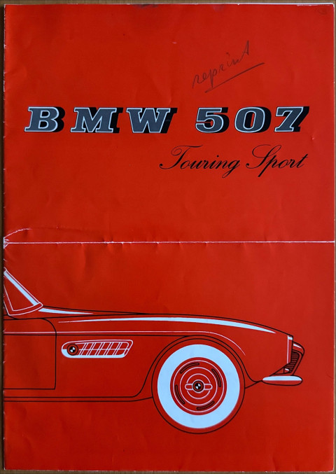 BMW 507 Touring Sport 1957, nachdruck 1982 nr. W 61 15 9.57, 1982 A4, 8, DE year 1982 folder brochure