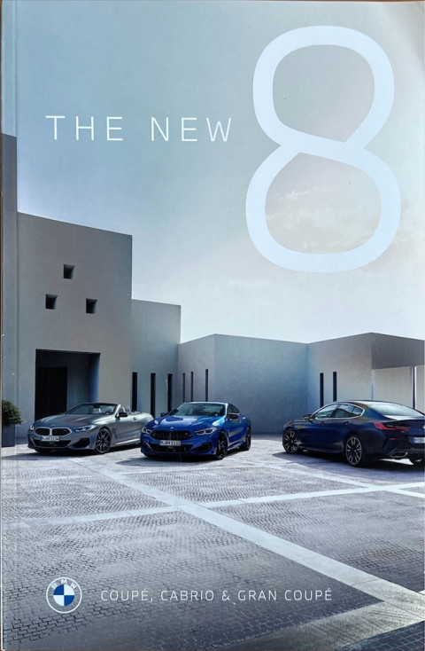 BMW 8 serie coupe, cabrio, gran coupe nr. 411 008 007 00, 2022 (1:22) 20,0 x 30,0, 78, BE NL year 2022 folder brochure