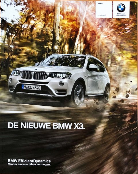 BMW X3 nr. 411 003 048 65, 2014 (1:14) 23,0 x 29,0, 52, NL year 2014 folder brochure (1)