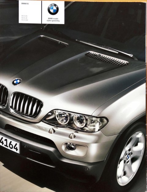 BMW X5 nr. 311 005 096 65, 2003 (2:03) 23,0 x 29,0, 104, NL year 2003 folder brochure (1)