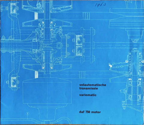 Volautomatiche transmissie variomatic, Daf 750 motor nr. NP 4081, 1963 09 A4, 12, NL year 1963 folder brochure