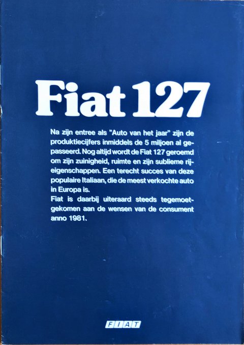 Fiat 127 nr. -, 1981-05 A4, 8, NL year 1981 folder brochure