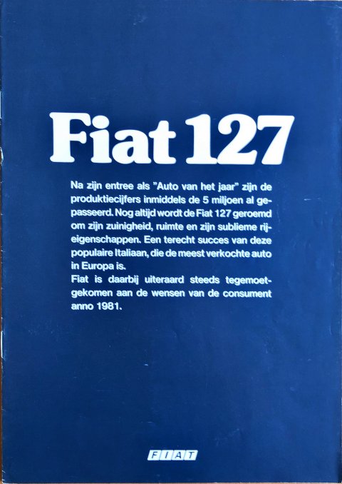 Fiat 127 nr. -, 1981-05 A4, 8, NL year 1981 folder brochure