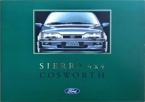Ford Sierra 4x4 Cosworth nr. PN 074504, 1990-12 A4, 16, NL year 1990 folder brochure