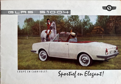 Glas S 1004 coupe en cabriolet jaren 60 A4 NL folder brochure