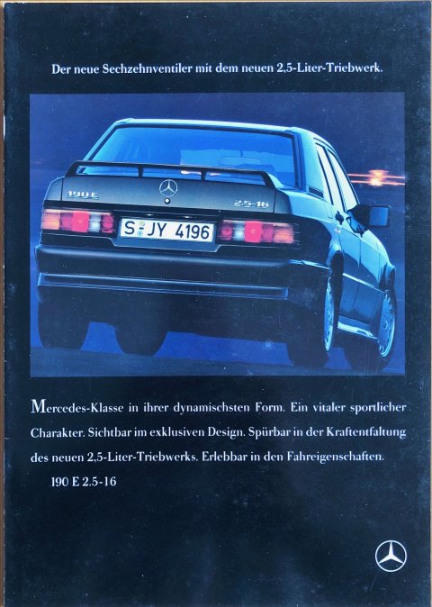 Mercedes 190 E 2.5-16 nr. 0005-00-00, 1988-08 A4, 26, DE year 1988 folder brochure (1)