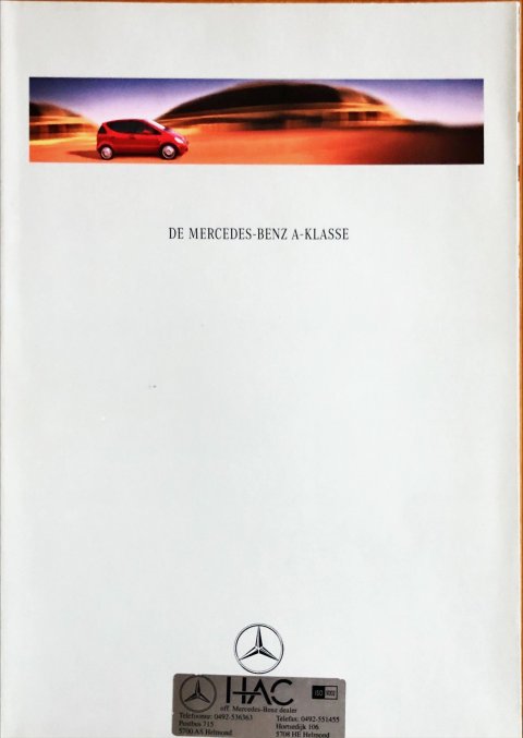 Mercedes A hatchback W168 nr. 1403-07-02, 1997-08 A4, 52, NL year 1997 folder brochure