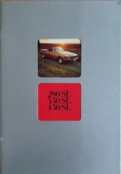 Mercedes SL R107 (280 SL, 350 SL, 450 SL) nr. WZ 1658:01:07, 1976 01 A4, 44, NL year 1976 folder brochure