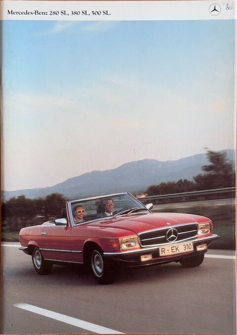 Mercedes SL R107 (280 SL, 380 SL, 450 SL) nr. WZ 1945:01:07, 1980 04 A4, 58, NL year 1980 folder brochure