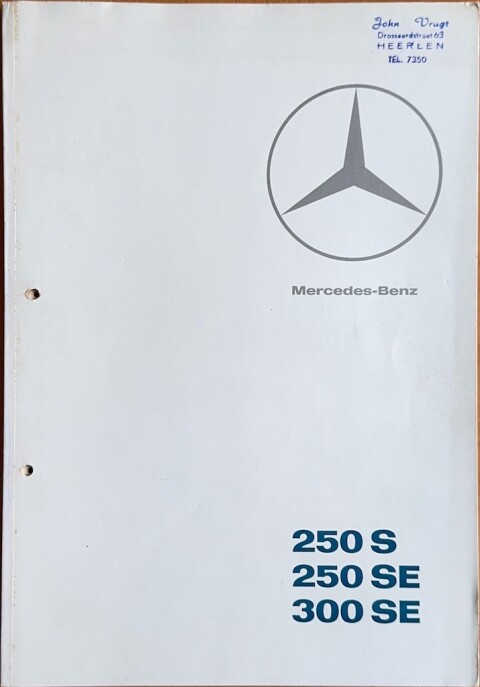 Mercedes W108 (250 S, 250 SE, 300 SE) nr. 175:1 KA, 1965 12 22,0 x 31,0, 26, FR year 1965 folder brochure