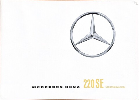 Mercedes W111 (220 SE Coupe, Cabriolet) nr. P 2298:1, 1962 01 A4, 8, EN year 1962 folder brochure