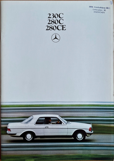 Mercedes W123 230 C, 280 C, 280 CE nr. WZ 1735:00:07, 1977 01 A4, 48, NL year 1977 folder brochure