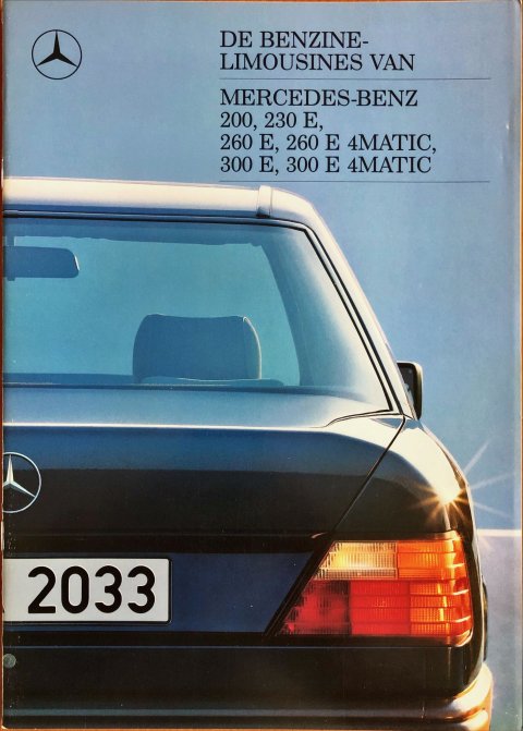 Mercedes W124 Sedan Benzine nr. 0202-07-01, 1988-01 A4, 40, NL year 1988 folder brochure