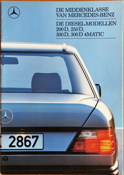 Mercedes W124 Sedan Diesel nr. 0102-07-00, 1987-08 A4, 40, NL year 1987 folder brochure