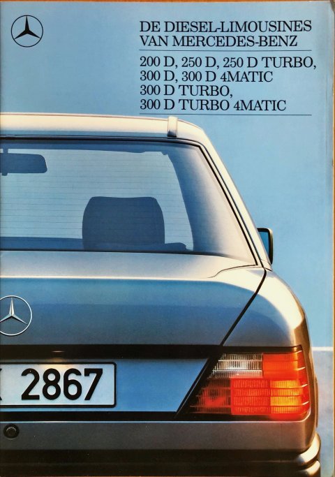 Mercedes W124 Sedan Diesel nr. 0102-07-02, 1988-09 A4, 40, NL year 1988 folder brochure
