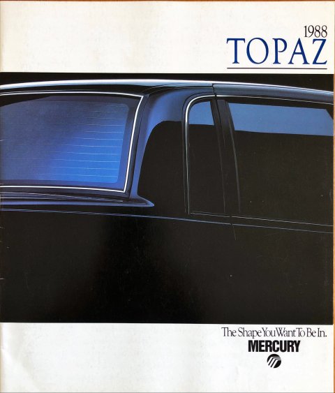 Mercury Topaz 1988 nr. P-4350, 1987-08 23,5 x 27,5, 26, EN year 1987 folder brochure