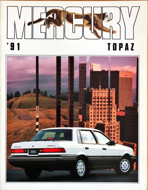 Mercury Topaz 1991 nr. P-1196, 1990-07 21,5 x 28,0, 28, EN year 1990 folder brochure