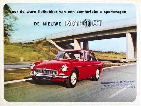MG B GT nr. O3269, jaren 60 21,0 x 28,0, 8, NL year jaren 60 folder brochure
