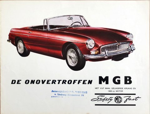 MG B nr. 5269, jaren 60 21,0 x 28,0, 8, NL year jaren 60 folder brochure