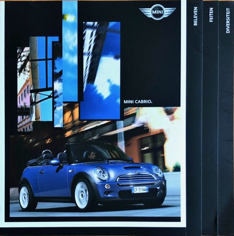 Mini Cabriolet  One : Cooper : Cooper S nr. 511 050 047 64 2 2005, 2005 23,0 x 23,0, 84, Vlaams folder brochure