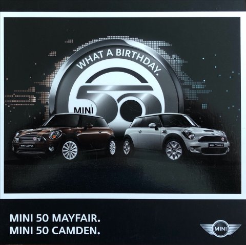 Mini Mini Hatchback 50 Mayfair en 50 Camden nr. 9 22 999 264 00, 2009 21,0 x 21,0, 4, DE year 2009 folder brochure