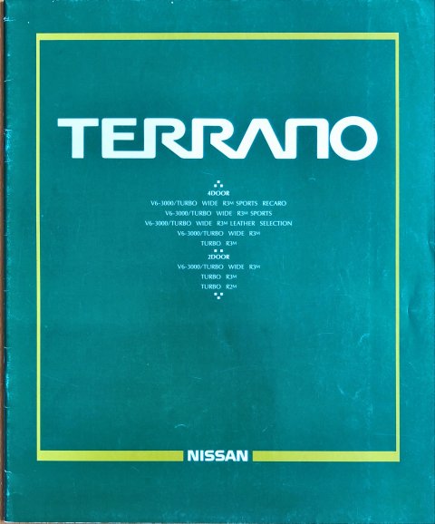 Nissan Terrano nr. C1315-3101AK, jaren 80 25,0 x 30,0, 28, Japans year jaren 80 folder brochure