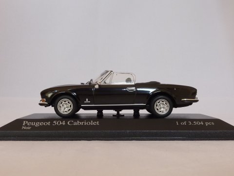 Peugeot 504 Cabriolet, 1974, zwart, Minichamps, 400 112310 