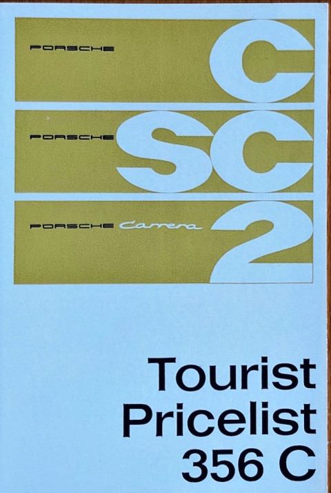 Porsche 356 C Tourist Price list nr. W 24, 1963 07 EN 1963 folder brochure