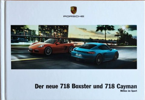Porsche 718 Boxster en 718 Cayman nr. WSLN1701000210, 2016-04 DE 2016 folder brochure