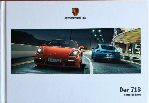 Porsche 718 Boxster en 718 Cayman nr. WSLN1801000110, 2017-03 DE 2017 folder brochure