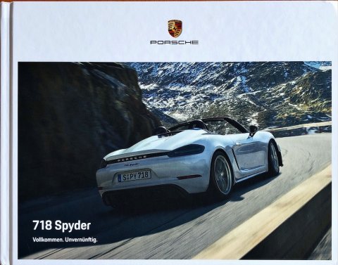 Porsche 718 Boxster Spyder nr. WSLN2001000210 DE:WW, 2019-06 DE 2019 folder brochure