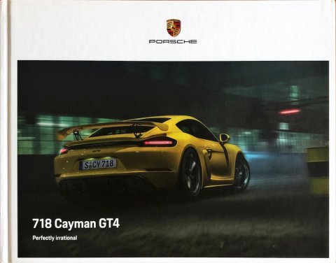 PORSCHE 718 CAYMAN GT4 NR WSLN2001000320, 2019-06 EN 2019 FOLDER BROCHURE